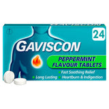 Gaviscon heartburn relief tablets peppermint flavour 24 tablets, UK version