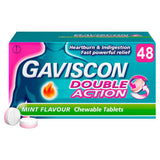 ASDA Gaviscon Double Action Mint Flavour Heartburn & Indigestion Chewable Tablets 48 Tablets- Buy online at McGrocer