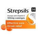 Strepsils Orange Vitamin C lozenges pack of 36 (British brand)