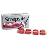 Strepsils Triple Action Cherry Lozenges 24-pack, imported from the UK