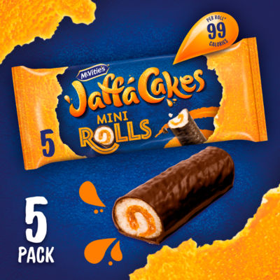 McVitie's Jaffa Cake Original Mini Rolls 5 x 26.6g, 133g, imported from the UK
