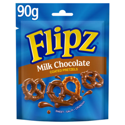 ASDA Flipz Milk Chocolate Coated Pretzel Snacks 90g- Buy online at McGrocer