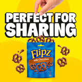 Flipz milk chocolate coated pretzel snacks 90g - British product