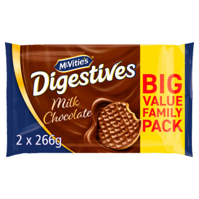 McVitie's milk chocolate digestive biscuits 2 x 266g, imported from the UK