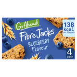 Go Ahead Fibre Jacks blueberry flavour flapjacks 118.6g, imported from the UK