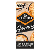 ASDA Jacob's Savours Bakes Salt & Cracked Black Pepper Crackers 200g- Buy online at McGrocer