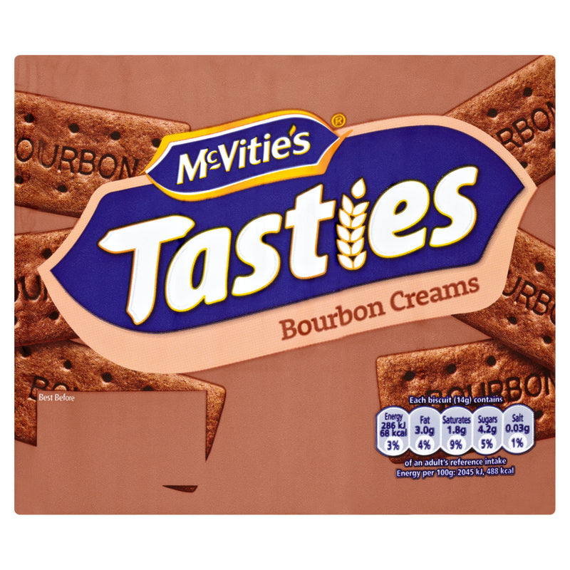 McVitie's Tasties Bourbon Cream Biscuits 300g, imported from the UK