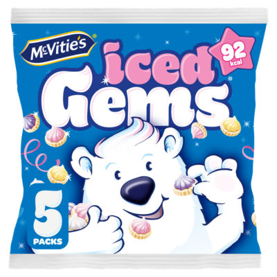 McVitie's Iced Gems Biscuits Mixed Flavour 5 Pack, imported from the UK