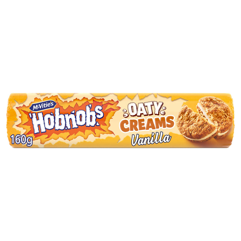 McVitie's Hobnobs Vanilla Creams biscuits 160g, imported from the UK