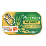 John West sardines in sunflower oil 120g (British brand)