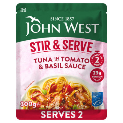 John West Stir & Serve Tuna in Tomato & Basil Sauce 300g (British brand)