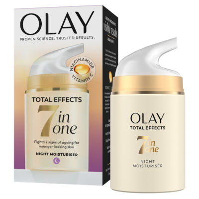 ASDA Olay Total Effects 7 in 1 Anti-Ageing Night Cream with Niacinamide and Vitamin C 50ml- Buy online at McGrocer