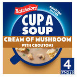 ASDA Batchelors Cup a Soup Cream of Mushroom 4 Sachets 99g- Buy online at McGrocer
