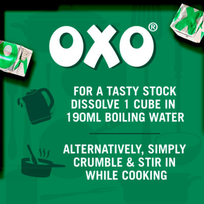 Oxo Vegetable Stock Cubes 12 pack 71g, imported from the UK