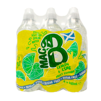 Mac B sugar free lemon lime spring water 6x500ml - British product