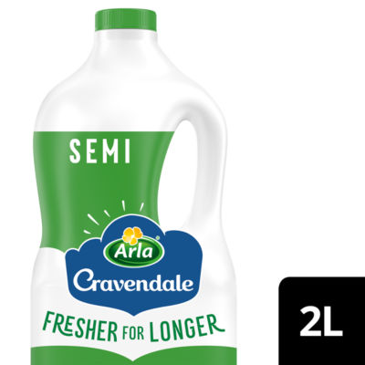 Arla Cravendale حليب طازج شبه منزوع الدسم مفلتر 2 لتر