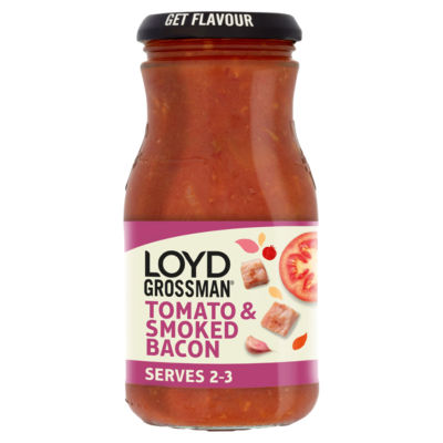 Loyd Grossman tomato & smoked bacon pasta sauce 350g, UK version