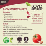 Loyd Grossman tomato & smoked bacon pasta sauce 350g, UK version