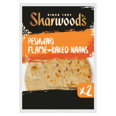 Sharwood's Peshwari Naan Breads Sultana Coconut 2 Pack (British brand)