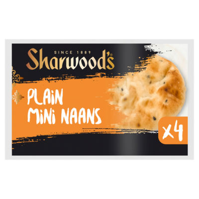 Sharwood's Plain Mini Naan Breads 4 pack (British brand)
