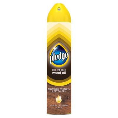 Pledge wood care polish Amber & Argan 250ml, imported from the UK
