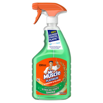 Mr Muscle Window & Glass Spray Platinum 750ml, imported from the UK