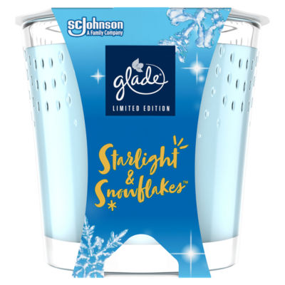 Glade Starlight & Snowflakes candle 129g, imported from the UK