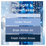 Glade Starlight & Snowflakes candle 129g, imported from the UK