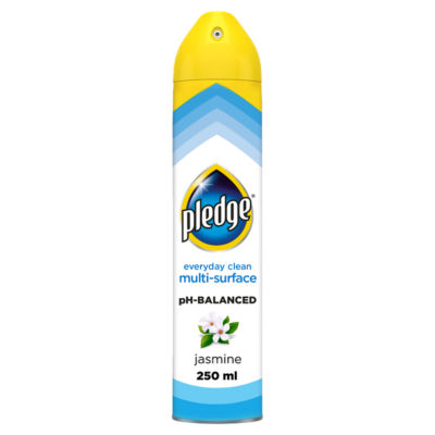 Pledge multi-surface cleaning aerosol Jasmine 250ml, imported from the UK