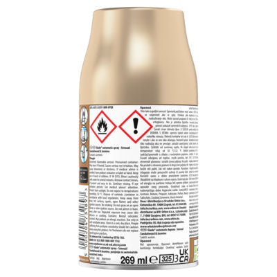 Glade Automatic Spray Air Freshener Refill Sandalwood & Jasmine 269ml, UK version