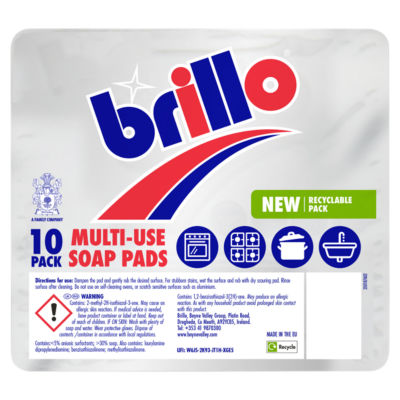ASDA Brillo Multi-Use Soap Pads Scourers 10 Pack- Buy online at McGrocer