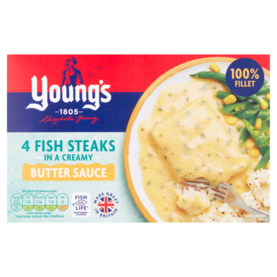 4 steaks de poisson sauce beurre crémeux Young's 560g