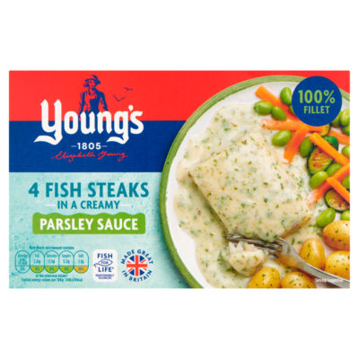 4 steaks de poisson en sauce au beurre persillé Young's 560g