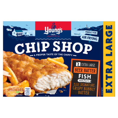Filets de poisson panés à la bière extra-larges Young's 'Chip Shop' 300g