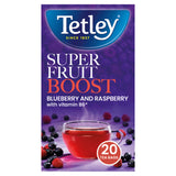 ASDA Tetley Super Fruits Boost Blueberry and Raspberry Flavoured Fruit and Herbal Tea Bags 20 Bags 40g- Buy online at McGrocer
