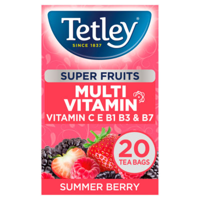 Tetley Summer Berries herbal tea 20 bags - British product