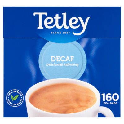 Tetley decaffeinated black tea bags 500g (British brand)