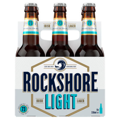 Rockshore light lager 3.5% 6x330ml bottles, imported from the UK