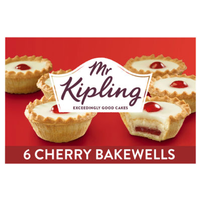 ASDA Cherry Bakewell Tarts with Almond Sponge and Plum Raspberry Jam, Pack of 6- Buy online at McGrocer