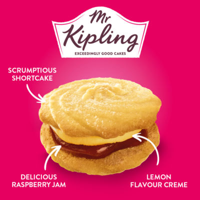 Mr Kipling Viennese Whirls Lemon & Raspberry 4 pack (British brand)