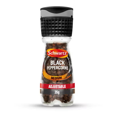 Schwartz black peppercorns 35g (British brand)