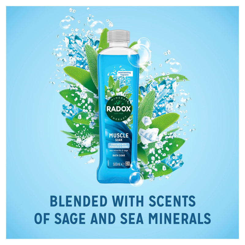Radox Muscle Soak bath soak 500 ml, imported from the UK