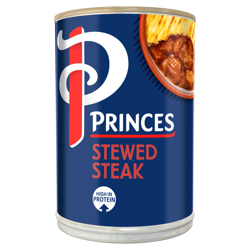 Princes stewed steak in rich meaty sauce 392g, imported from the UK