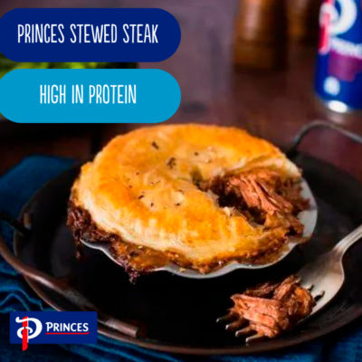 Princes stewed steak in rich meaty sauce 392g, imported from the UK