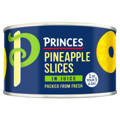 Princes pineapple slices in juice 227g, imported from the UK