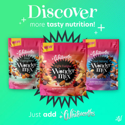 Whitworths toffee and pecan shots 4x25g pack (British brand)