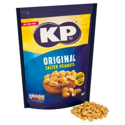 KP Original Salted Peanuts 1kg, imported from the UK