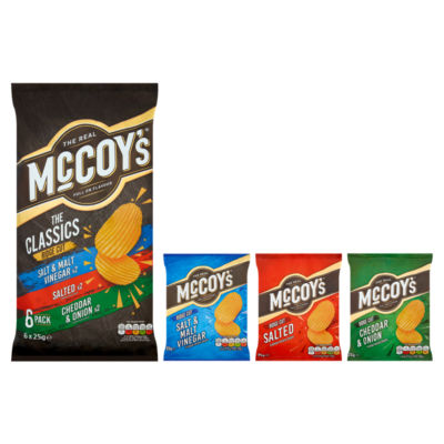 McCoy's Classic Variety Potato Crisps 150g, imported from the UK