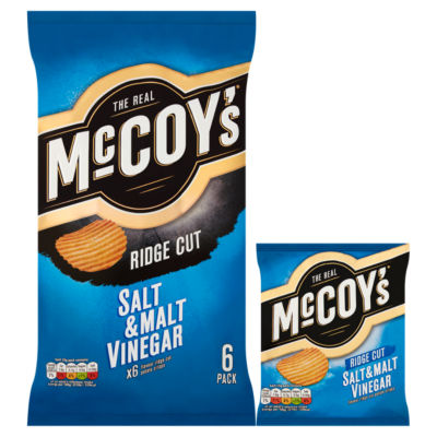 McCoy's Salt & Malt Vinegar Crisps 6-pack, imported from the UK