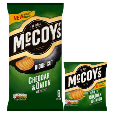 McCoy's Cheddar & Onion crisps 6 x 25g, imported from the UK